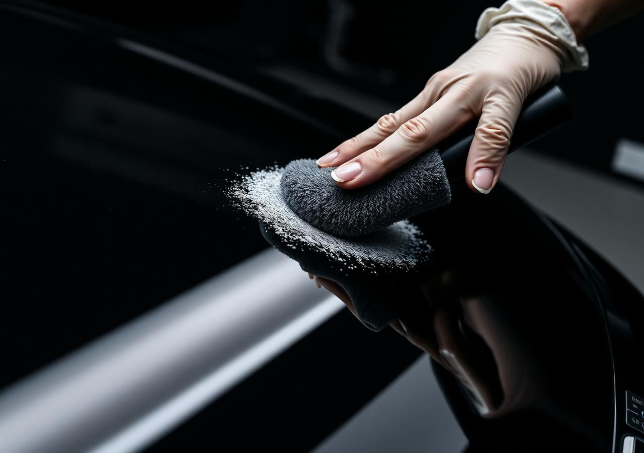 Detailer applying ceramic coating